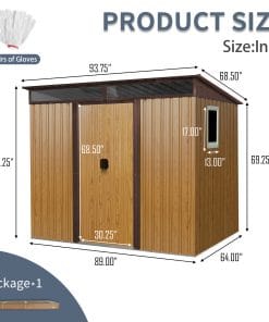 8 x 6ft Outdoor Metal Storage with Window