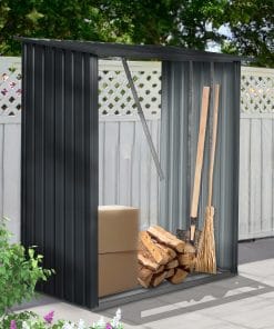 3x5ft Outdoor Metal Firewood Shed