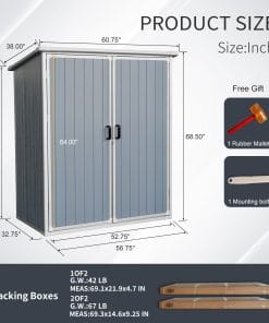 5x3ft Outdoor Storage Shed