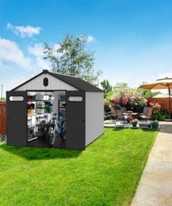 8x12ft Plastic Storage Shed With Floor
