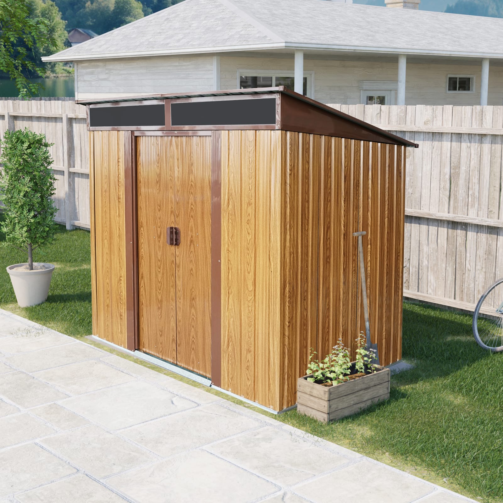 6x5ft Outdoor Metal Storage Shed