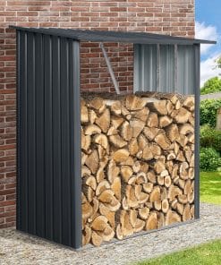 3x5ft Outdoor Metal Firewood Shed