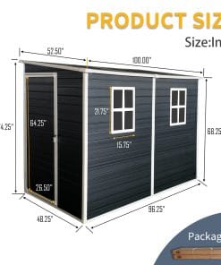 4x8ft Outdoor Storage Shed With Floor