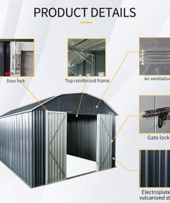 10x12Ft Outdoor Metal Storage Shed