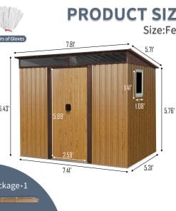 8 x 6ft Outdoor Metal Storage with Window