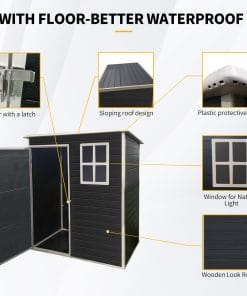 5x3ft Resin Outdoor Storage Shed Kit