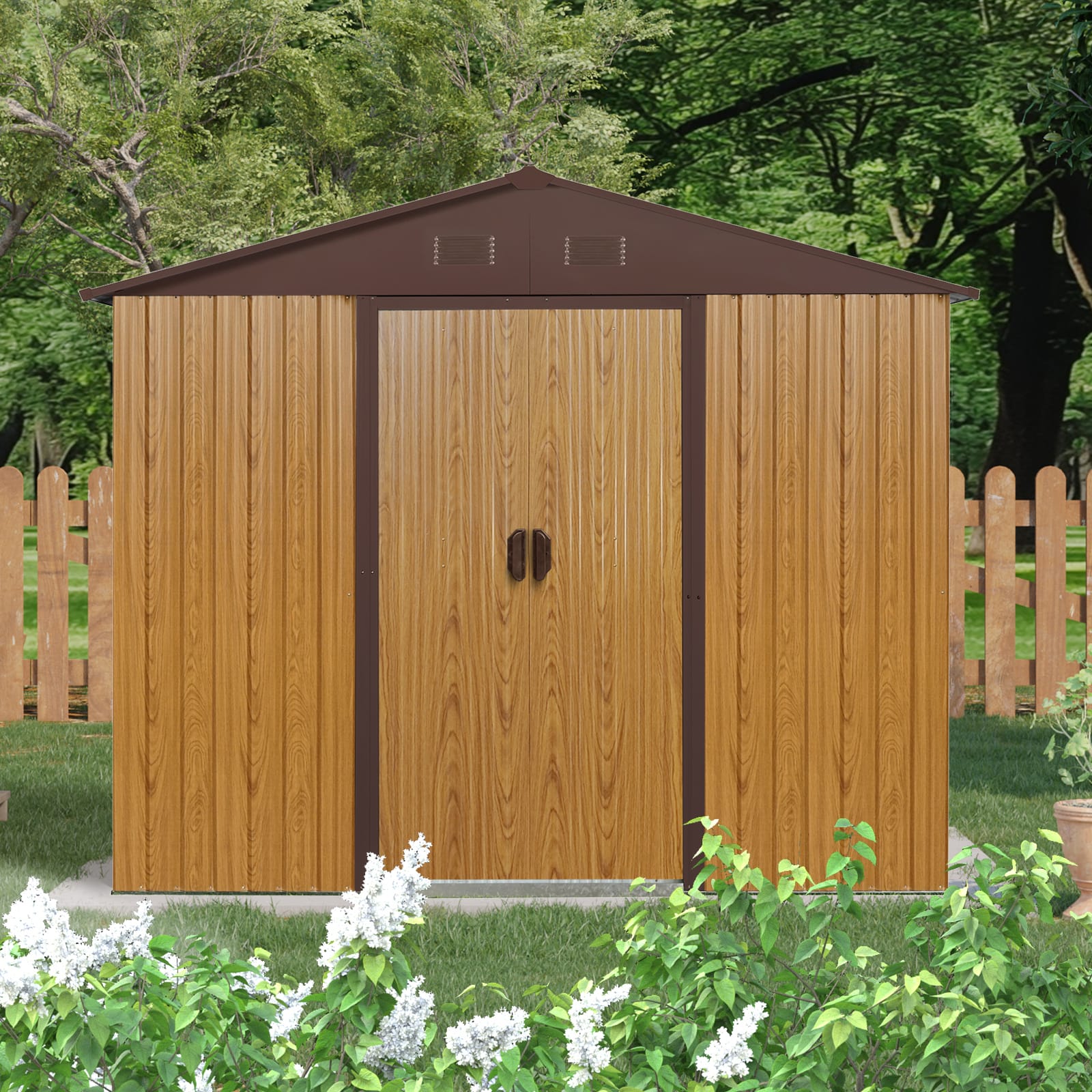 8x4ft Outdoor Metal Storage Shed