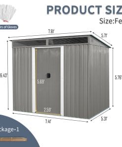 8 x 6ft Outdoor Metal Storage