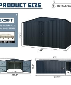 13x20ft Metal Outdoor Storage Shed 14 - BuyStorageShed.com 13x20ft Metal Outdoor Storage Shed