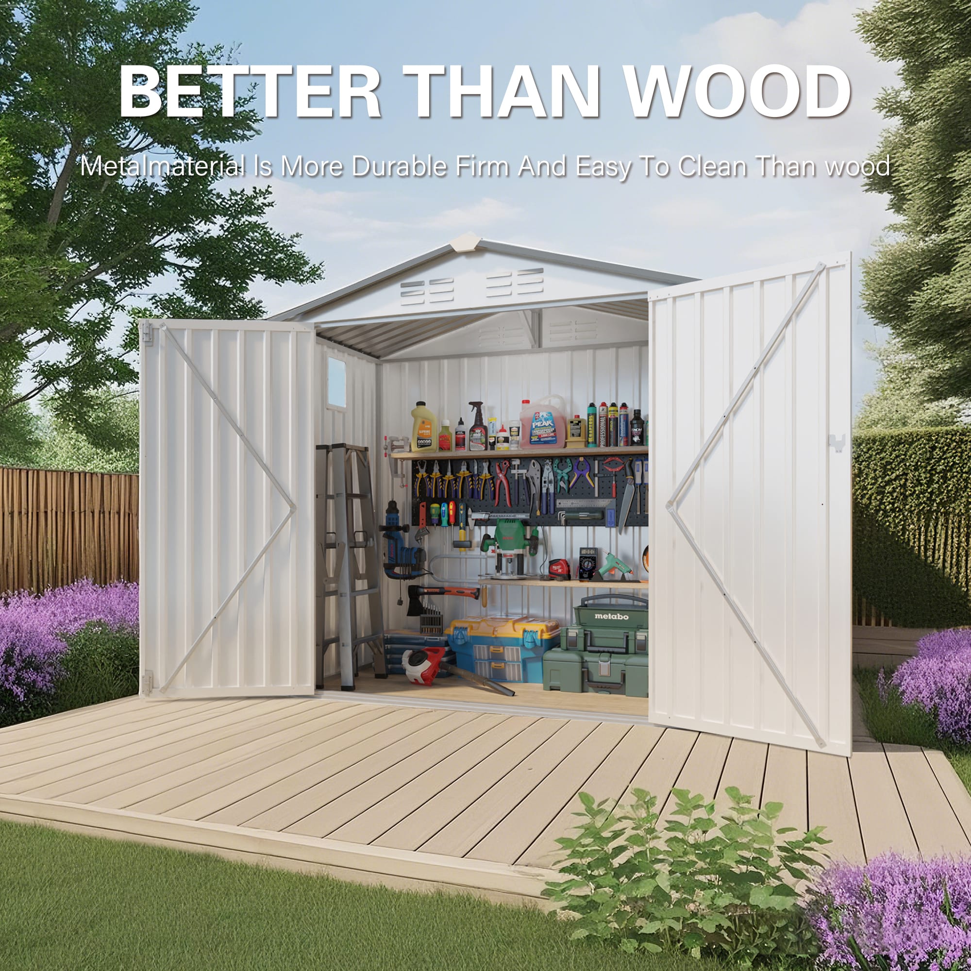 6x4 FT Metal Outdoor Storage Shed 3 - BuyStorageShed.com 6x4 FT Metal Outdoor Storage Shed