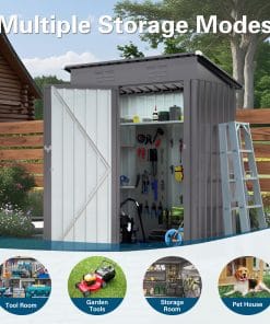 5x3 Ft Metal Outdoor Storage Shed, Gray 11 - BuyStorageShed.com 5x3 Ft Metal Outdoor Storage Shed, Gray