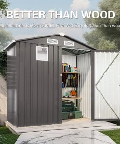6×4 FT Metal Outdoor Storage Shed, Gray 12 - BuyStorageShed.com 6×4 FT Metal Outdoor Storage Shed, Gray