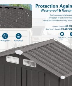 6×4 FT Metal Outdoor Storage Shed, Gray