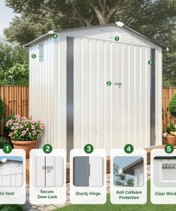 6x4 FT Metal Outdoor Storage Shed 11 - BuyStorageShed.com 6x4 FT Metal Outdoor Storage Shed