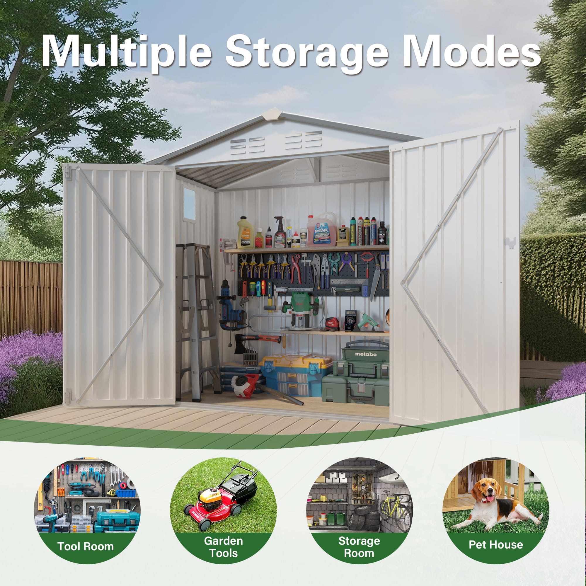 6x4 FT Metal Outdoor Storage Shed 5 - BuyStorageShed.com 6x4 FT Metal Outdoor Storage Shed