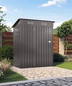 5x3 Ft Metal Outdoor Storage Shed, Gray