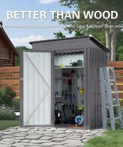 5x3 Ft Metal Outdoor Storage Shed, Gray 12 - BuyStorageShed.com 5x3 Ft Metal Outdoor Storage Shed, Gray