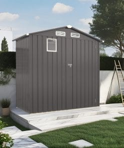 6×4 FT Metal Outdoor Storage Shed, Gray