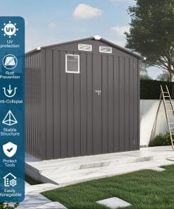6×4 FT Metal Outdoor Storage Shed, Gray 14 - BuyStorageShed.com 6×4 FT Metal Outdoor Storage Shed, Gray