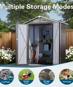 5x3 Ft Metal Outdoor Storage Shed