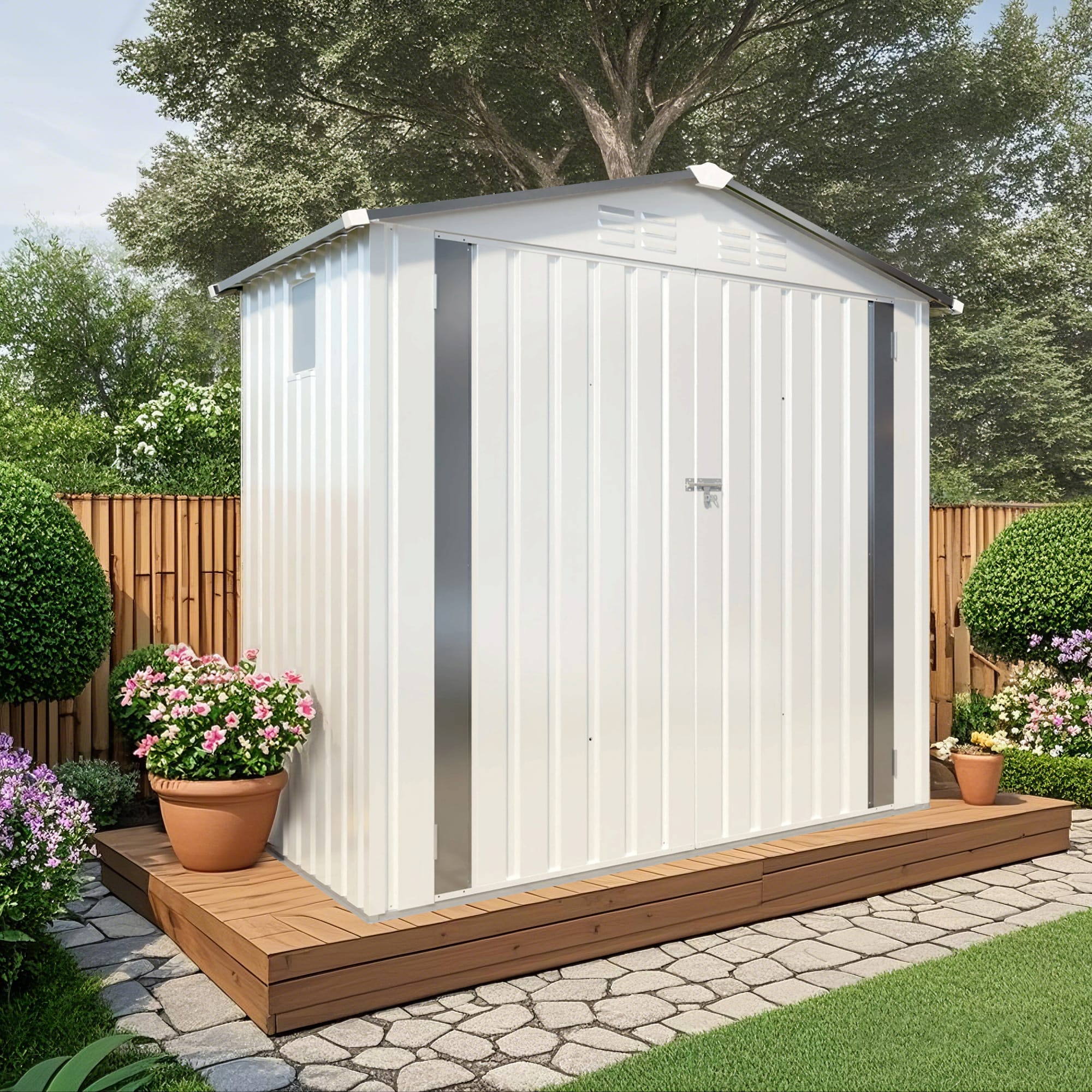 6x4 FT Metal Outdoor Storage Shed 1 - BuyStorageShed.com 6x4 FT Metal Outdoor Storage Shed