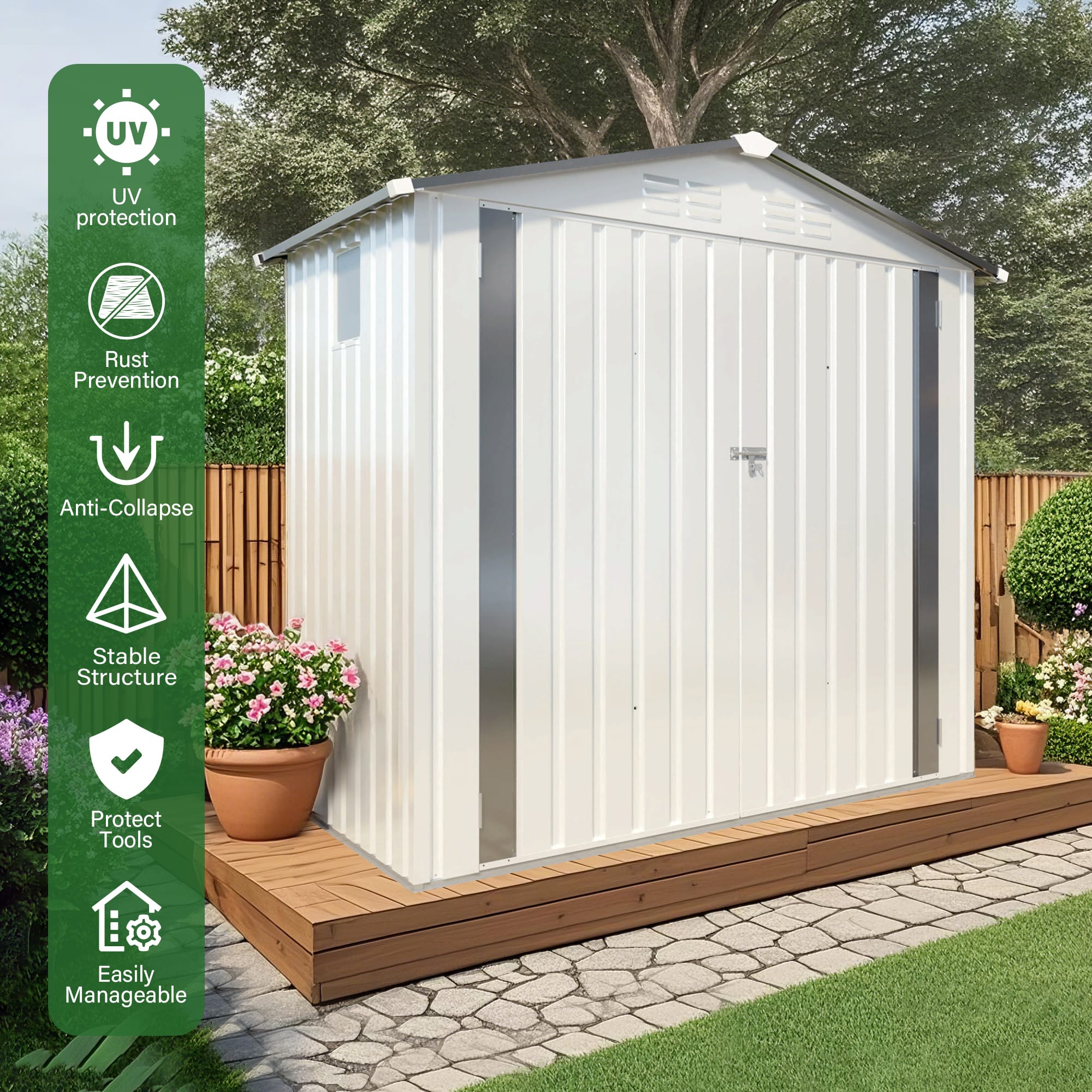 6x4 FT Metal Outdoor Storage Shed 7 - BuyStorageShed.com 6x4 FT Metal Outdoor Storage Shed
