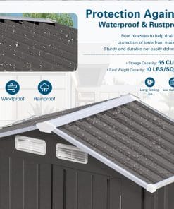 5x3 Ft Metal Outdoor Storage Shed