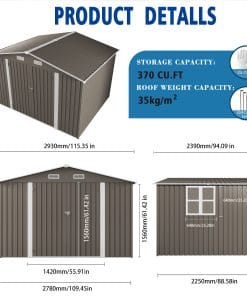 10 x 8 FT Outdoor Storage Shed 18 - BuyStorageShed.com 10 x 8 FT Outdoor Storage Shed