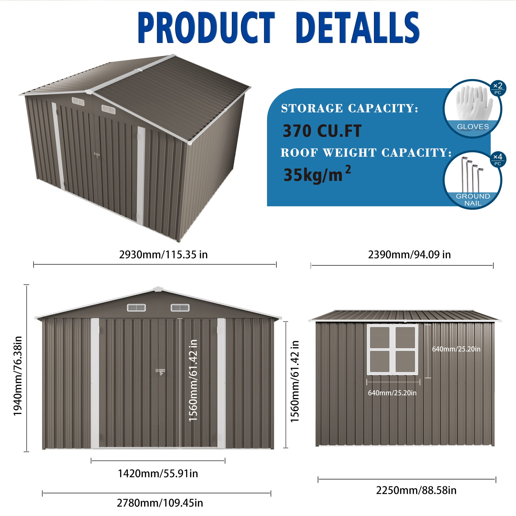 10 x 8 FT Outdoor Storage Shed 6 - BuyStorageShed.com 10 x 8 FT Outdoor Storage Shed