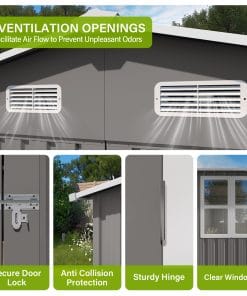 10x14 FT Outdoor Metal Storage Shed 18 - BuyStorageShed.com 10x14 FT Outdoor Metal Storage Shed