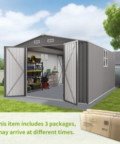 10x14 FT Outdoor Metal Storage Shed 22 - BuyStorageShed.com 10x14 FT Outdoor Metal Storage Shed