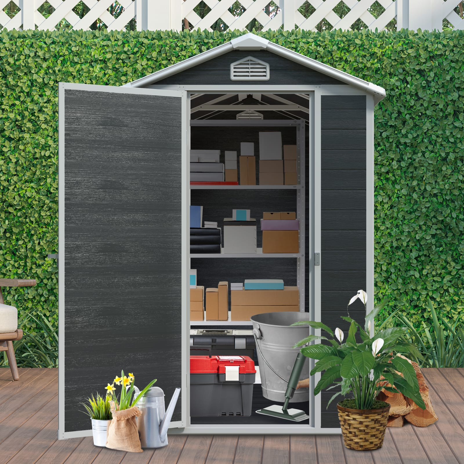 4 x 6 Ft Outdoor Plastic Storage Shed 2 - BuyStorageShed.com 4 x 6 Ft Outdoor Plastic Storage Shed