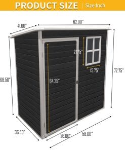 5 x 3 Ft Outdoor Plastic Storage Shed