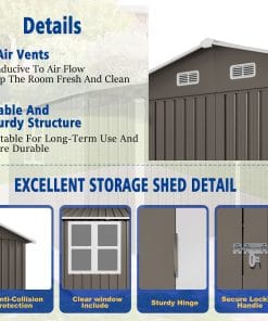 10 x 8 FT Outdoor Storage Shed 15 - BuyStorageShed.com 10 x 8 FT Outdoor Storage Shed