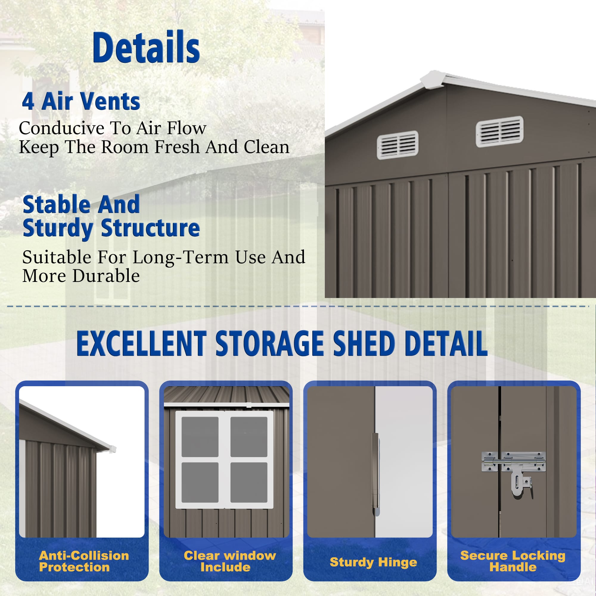 10 x 8 FT Outdoor Storage Shed 3 - BuyStorageShed.com 10 x 8 FT Outdoor Storage Shed
