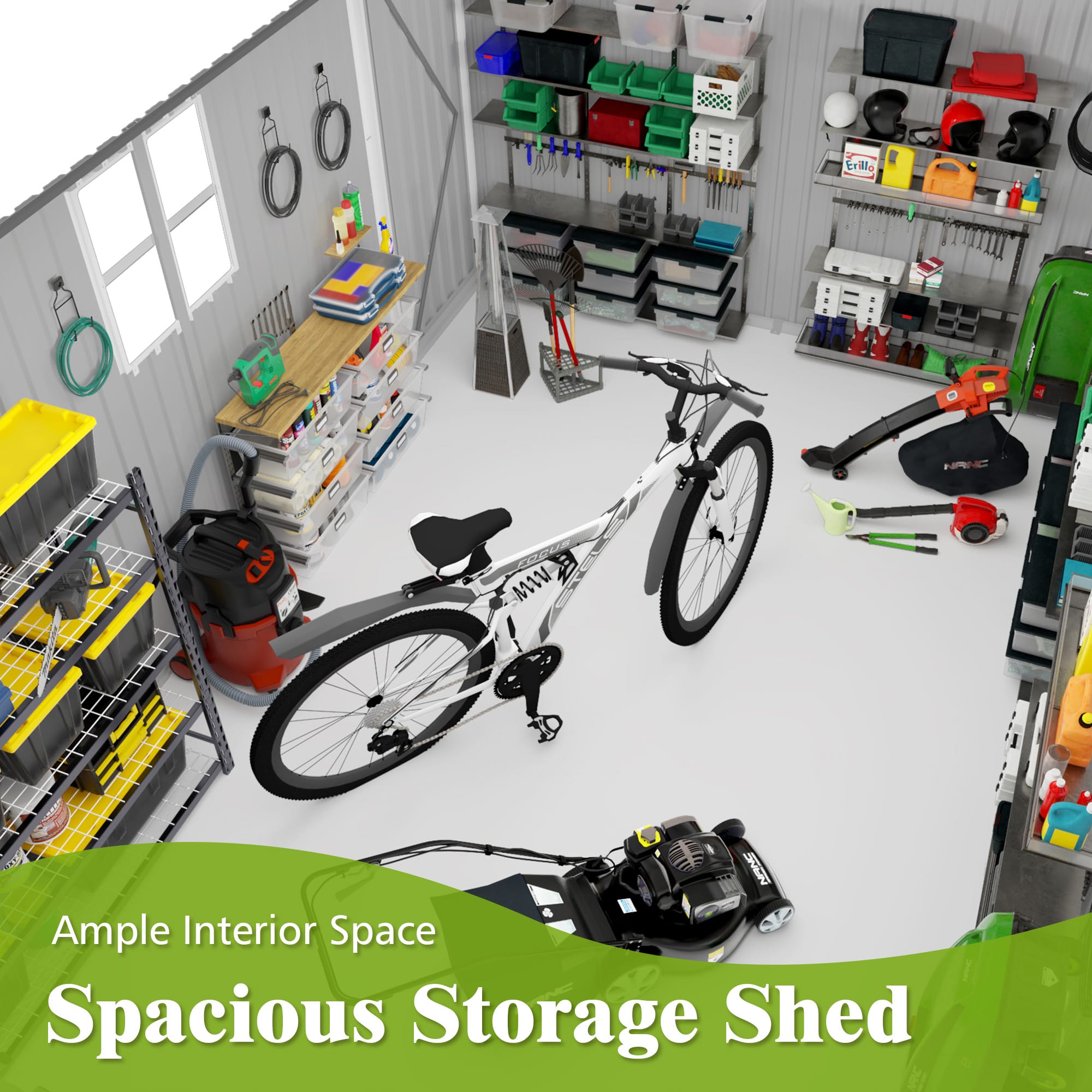 10x14 FT Outdoor Metal Storage Shed 7 - BuyStorageShed.com 10x14 FT Outdoor Metal Storage Shed