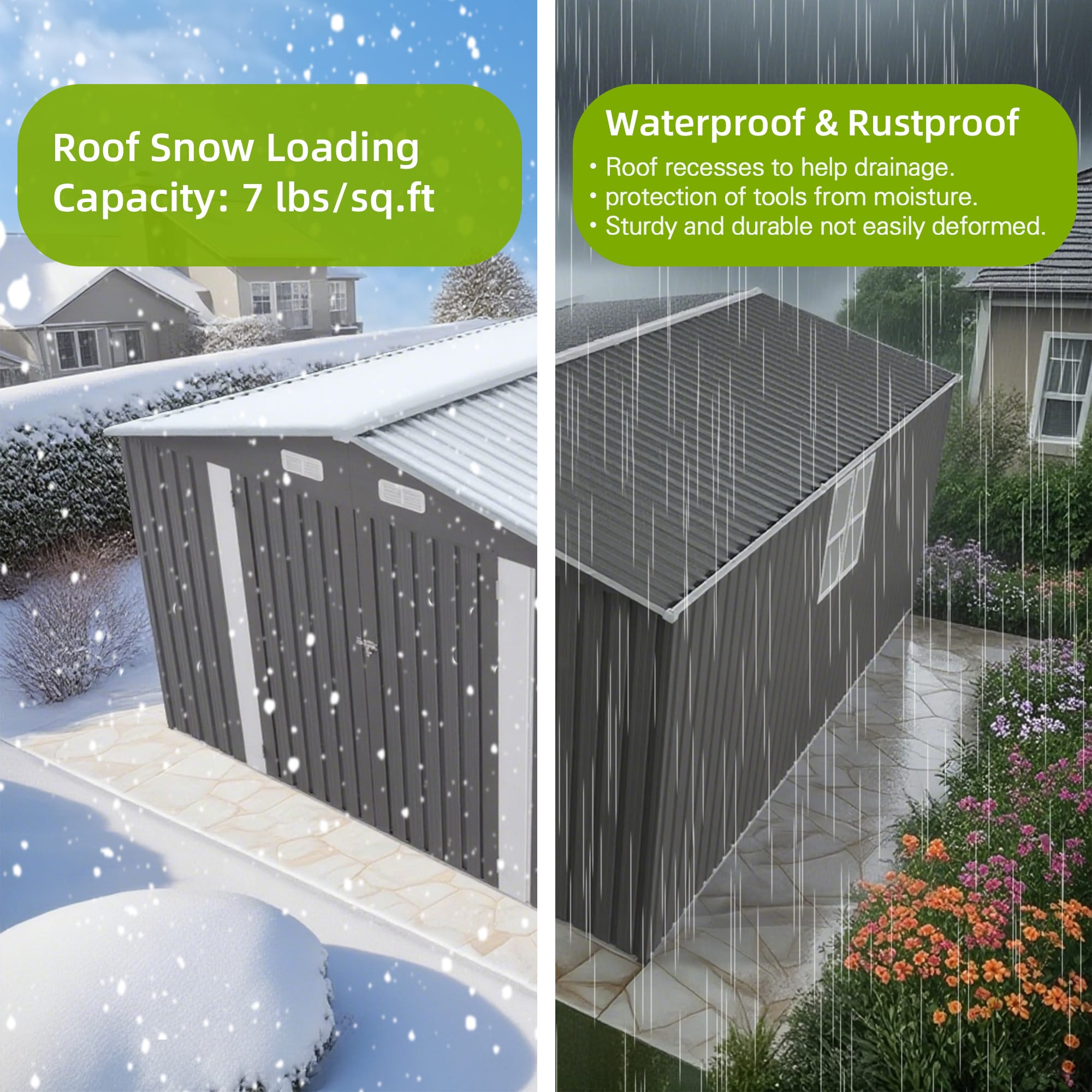 10x14 FT Outdoor Metal Storage Shed 3 - BuyStorageShed.com 10x14 FT Outdoor Metal Storage Shed