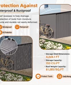 4 x 9 FT Outdoor Storage Shed