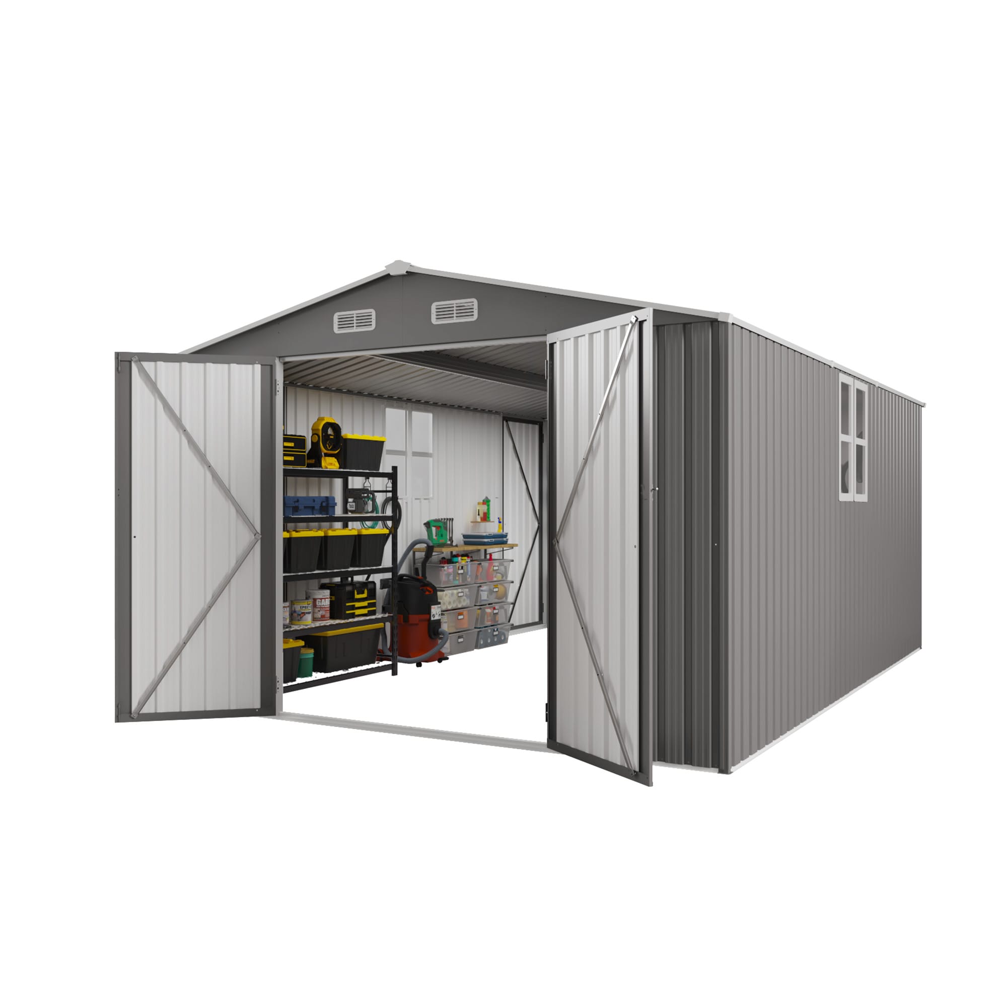 10x14 FT Outdoor Metal Storage Shed 14 - BuyStorageShed.com 10x14 FT Outdoor Metal Storage Shed