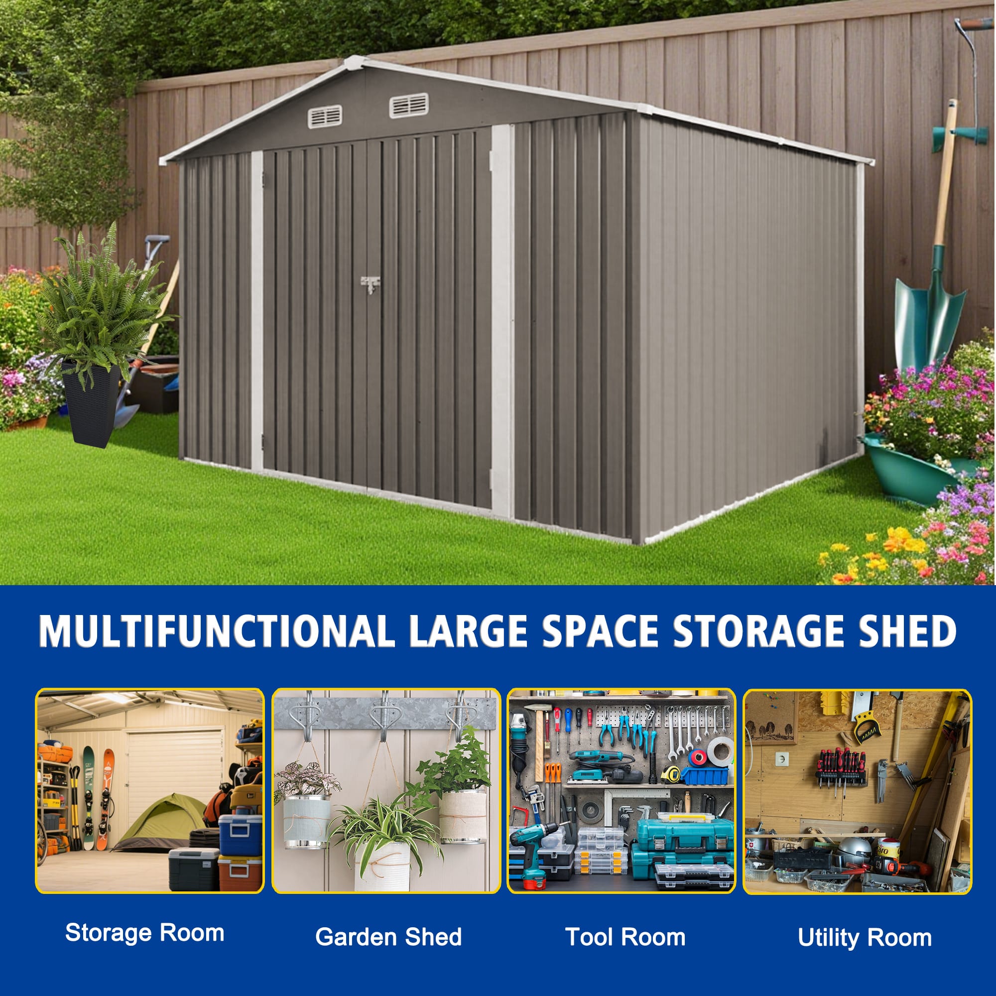 10 x 8 FT Outdoor Storage Shed 7 - BuyStorageShed.com 10 x 8 FT Outdoor Storage Shed