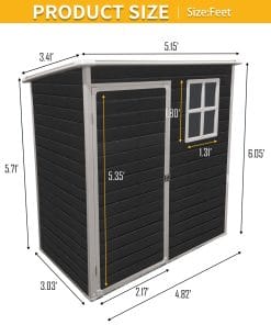 5 x 3 Ft Outdoor Plastic Storage Shed