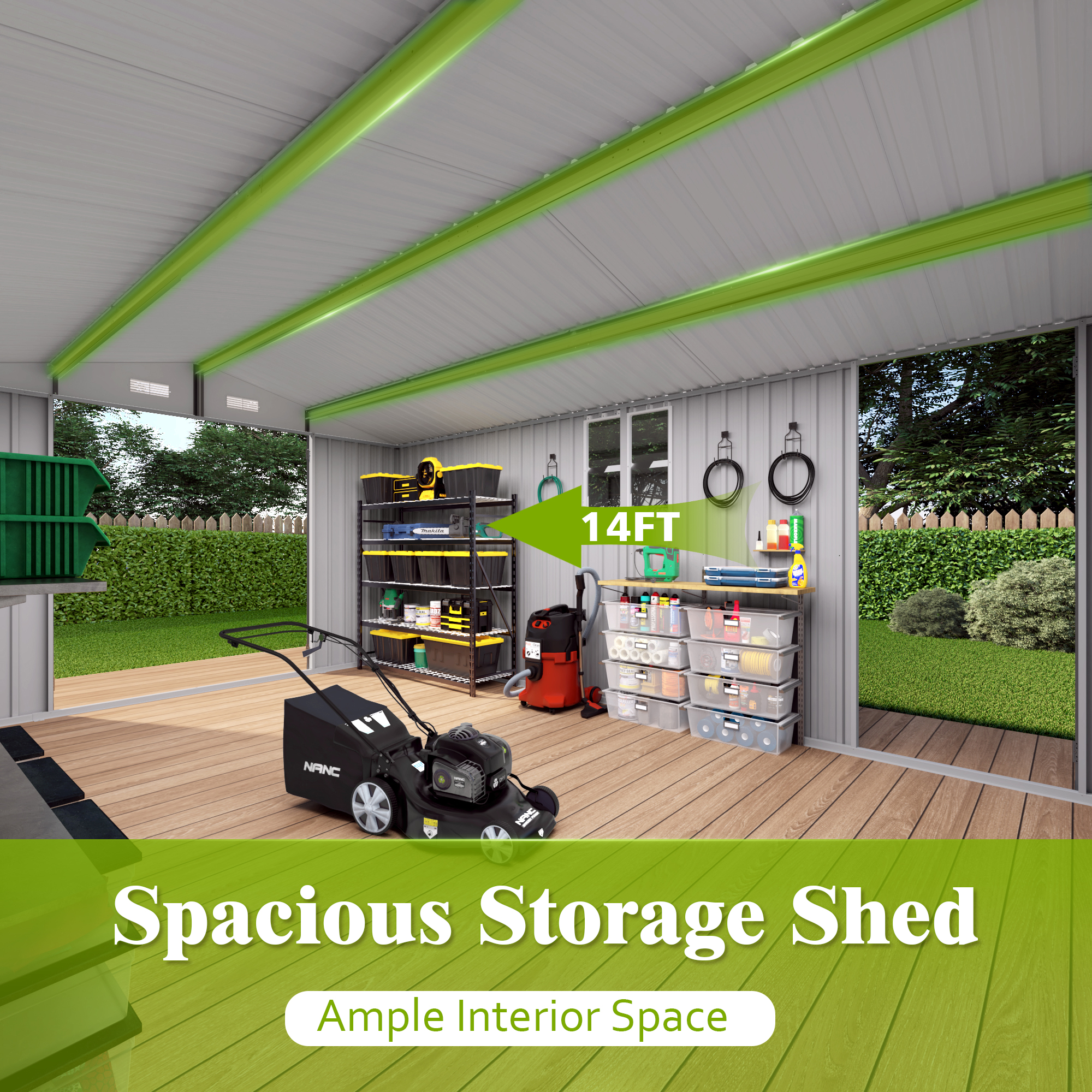 10x14FT Outdoor Metal Storage Shed 7 - BuyStorageShed.com 10x14FT Outdoor Metal Storage Shed
