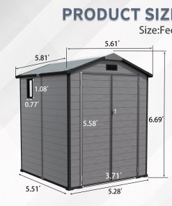 6x6 FT Plastic Outdoor Storage Shed