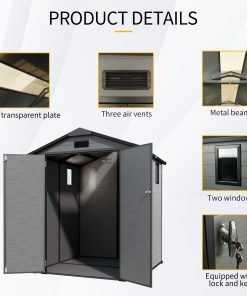 6x6 FT Plastic Outdoor Storage Shed