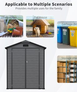 6x6 FT Plastic Outdoor Storage Shed