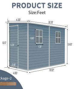4x8FT Outdoor Storage Shed