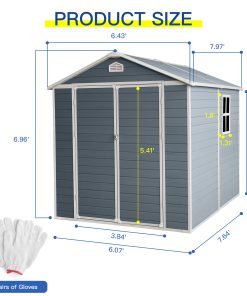 6x8FT Resin Outdoor Storage Shed