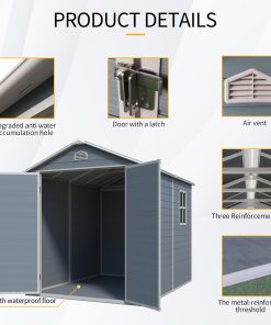 8FT x 6FT Resin Outdoor Storage Shed