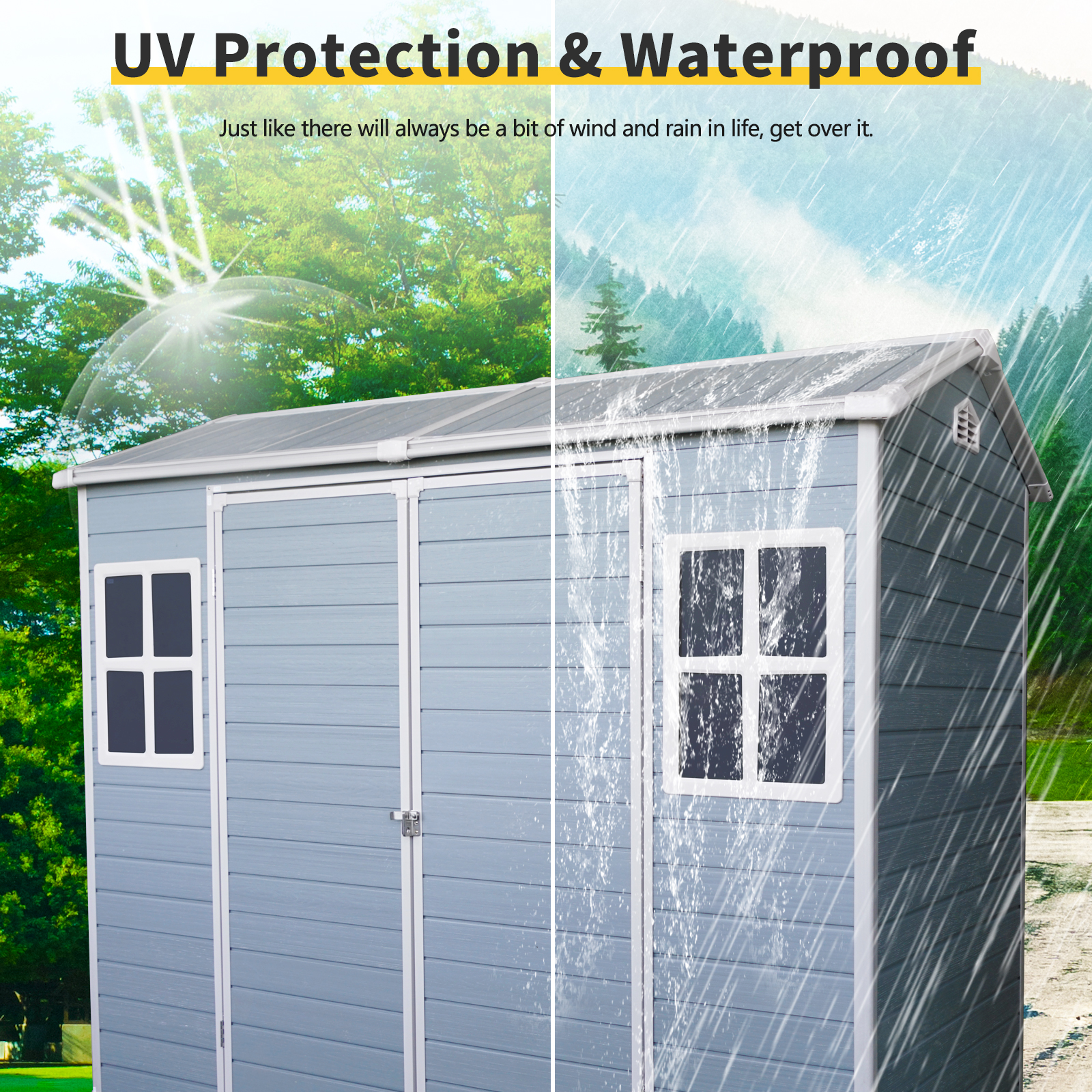 8x4FT Outdoor Storage Shed 3 - BuyStorageShed.com 8x4FT Outdoor Storage Shed