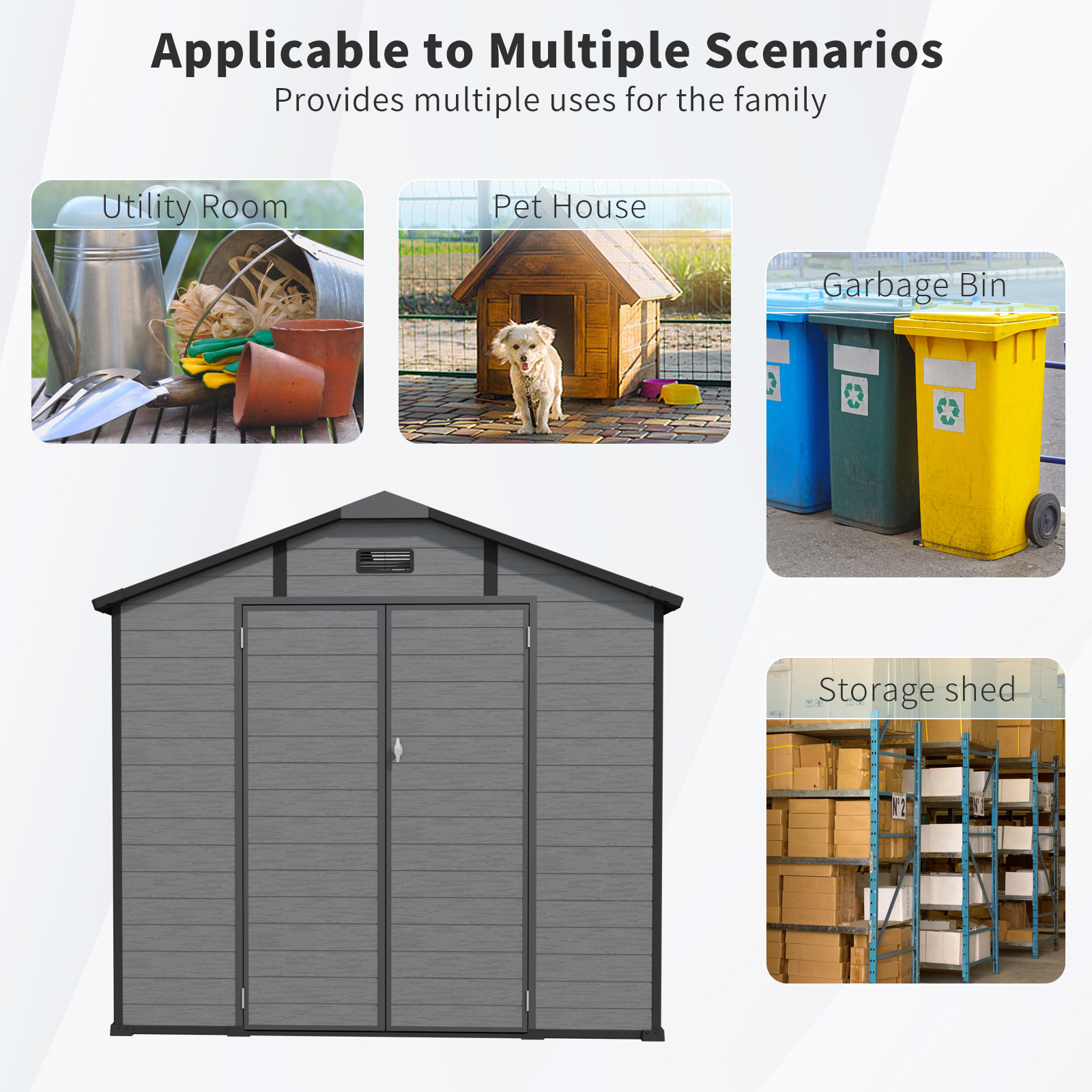 8x10FT Plastic Outdoor Storage Shed 8 - BuyStorageShed.com 8x10FT Plastic Outdoor Storage Shed